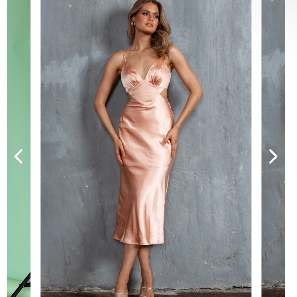 NWT Selfie Leslie Cut Out Midi Dress (pink desert rose)